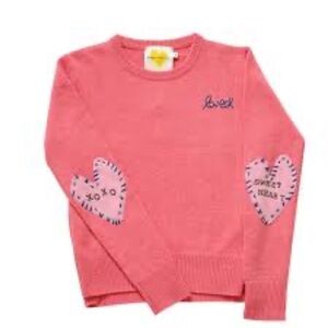 Kerri Rosenthal Pink cashmere XO Heart Sweater